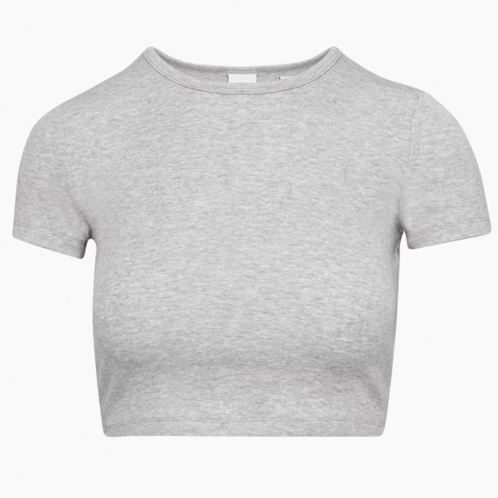Aritzia Sunday Best Bliss Cropped T-Shirt ( Heather Athletic Grey | S)